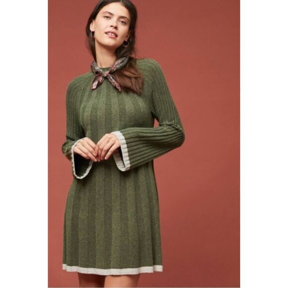 ✨HP✨Anthropologie Arsenau Sweater Moss Dress ✨ - Picture 2 of 9